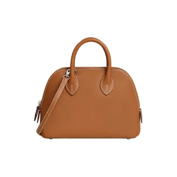 HERMES Bolide Evercolor Calfskin Bowling Bag Shoulder Bag Crossbody Bag Handbag Mini Women's Gold/Light Purple