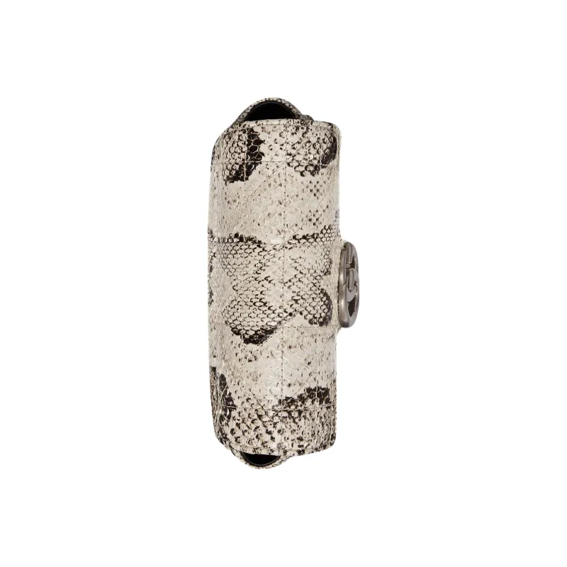 GUCCI GG Marmont Python Skin Crossbody Bag Shoulder Bag Women's Beige-4