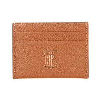 Burberry Calfskin Card Holder Women's Warm Red Brown