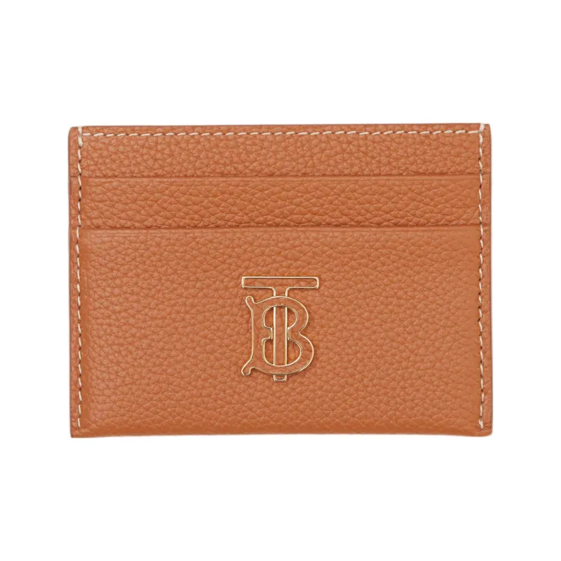 Burberry Calfskin Card Holder Women's Warm Red Brown-0
