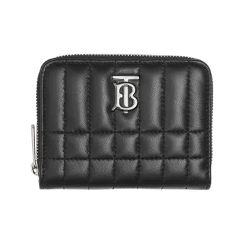 Burberry Lola Bag Quilting Lambskin Wallet Trumpets Women's Black