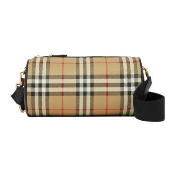 Burberry Vintage Calfskin Trim Barrel Shaped Bag, Crossbody Bag, Shoulder Bag Women's