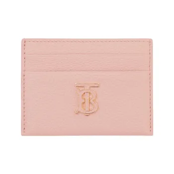 Burberry Textured Calfskin Card Holder Women's Dark Pink