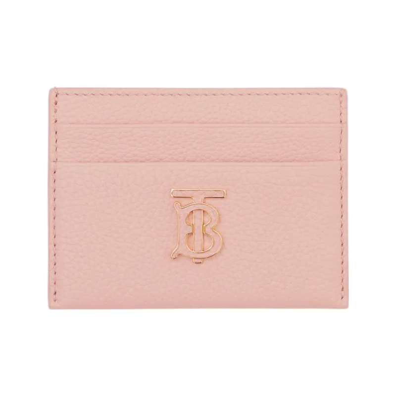 Burberry Textured Calfskin Card Holder Women's Dark Pink-0