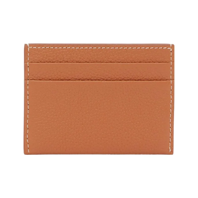 Burberry Calfskin Card Holder Women's Warm Red Brown-2