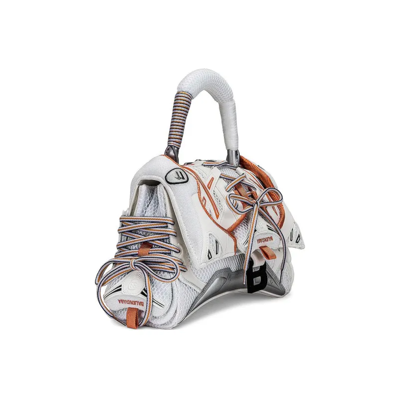Balenciaga Sneakerhead Top Handle Small White/Orange-2