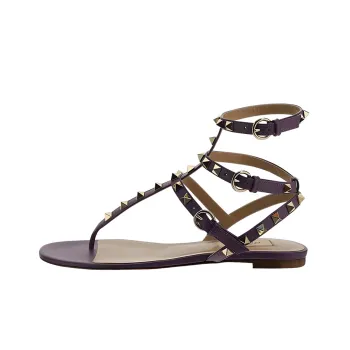 Valentino Rockstud One Strap Sandals Women's Purple
