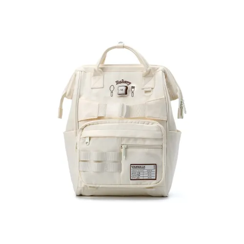 VANWALK Polyester Backpack Large Size Unisex Vanilla White/Adorable Black/Cheese Yellow