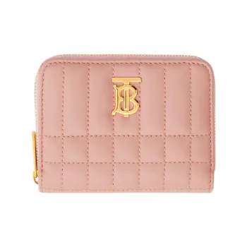 Burberry Lola Lola Bag Quilting Lambskin Wallet Small Size Women's Dark Pink