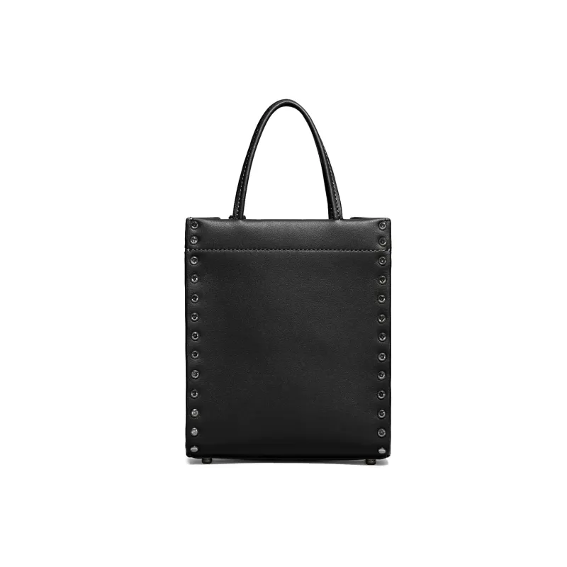 COACH Cashin Leather Shoulder Bag Crossbody Bag Handbag Mini Women's Black-2