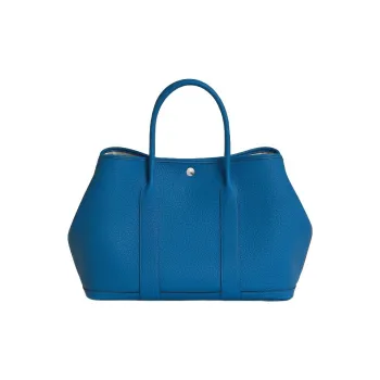 HERMES Garden Party Negonda Calfskin Handbag Unisex 71 Bleu France French Blue