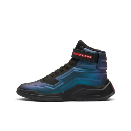 PRADA Casual Shoes Men High-Top Blue