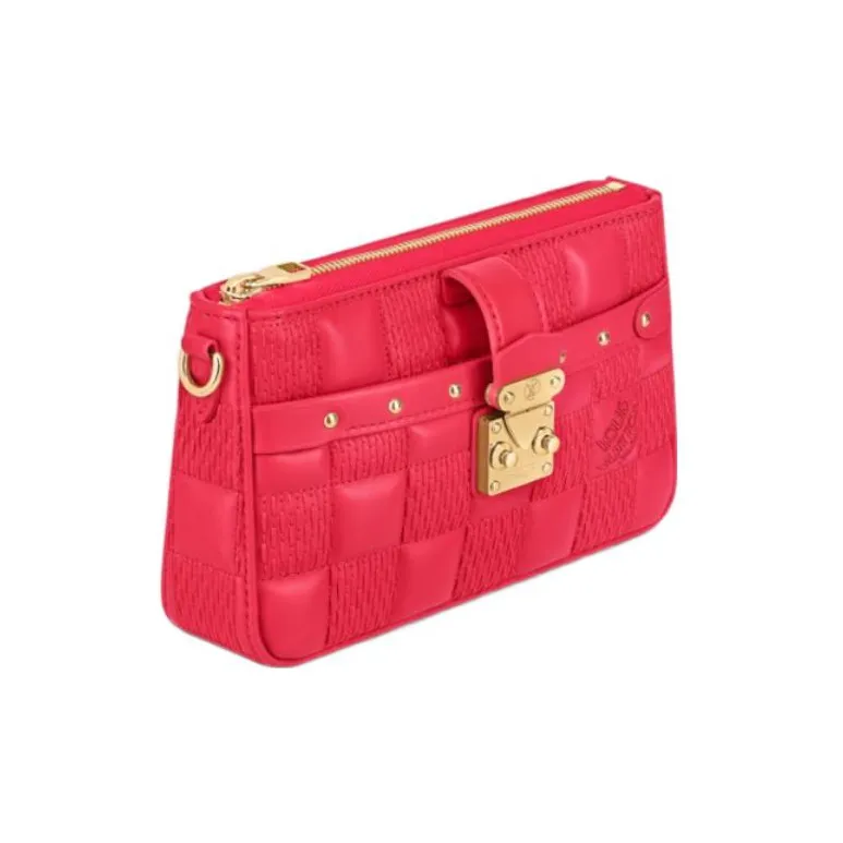 LOUIS VUITTON Trocadero Sheepskin Camera Bag Shoulder Bag Crossbody Bag Women's Peach Pink-1