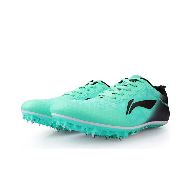 LiNing Wear Resistant Breathable Rebound Low Top Running Shoes Unisex Green Black-2
