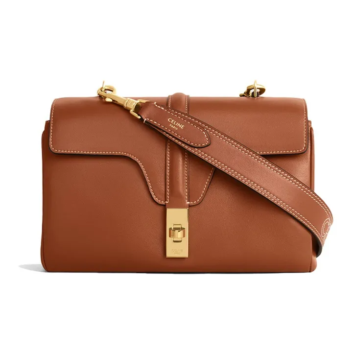 CELINE Calfskin Bag Strap Women's Brown-1