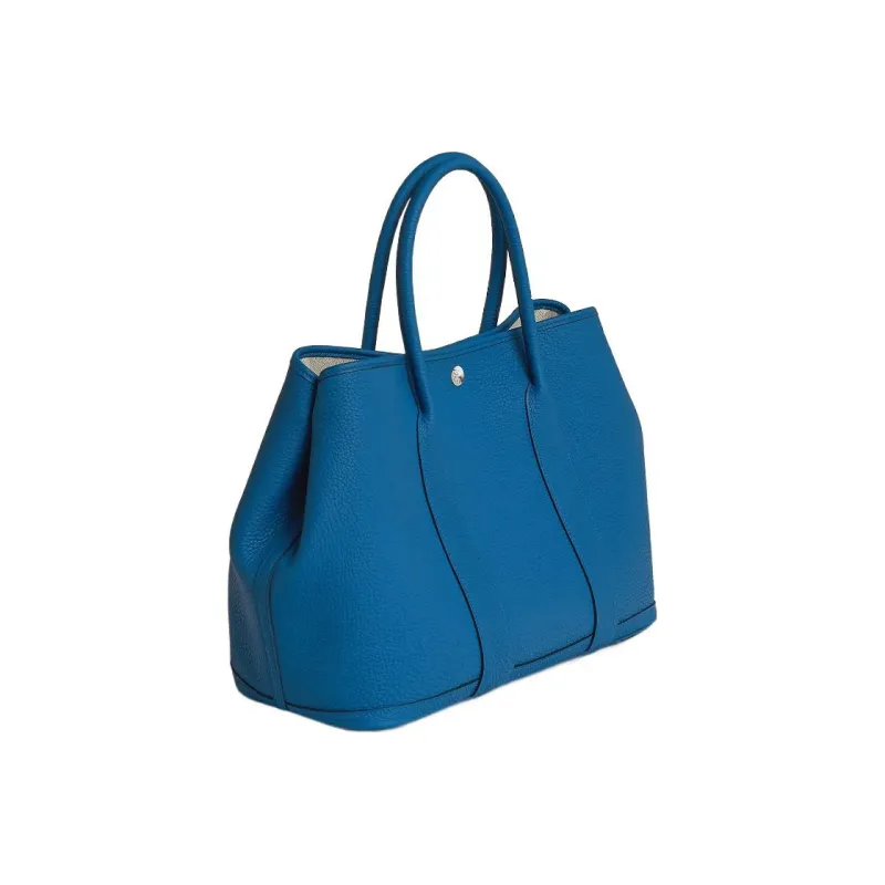 HERMES Garden Party Negonda Calfskin Handbag Unisex 71 Bleu France French Blue-1