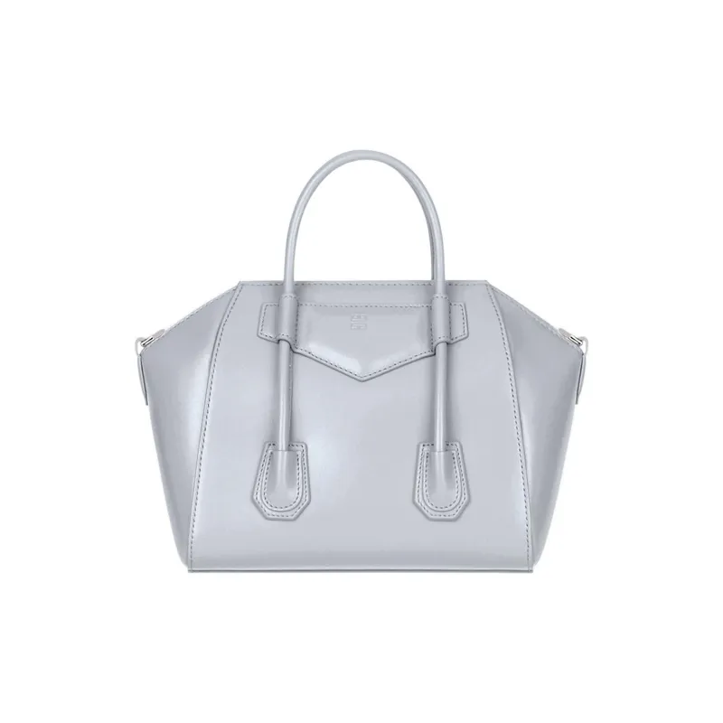GIVENCHY Antigona Lock Calfskin Handbag Small Size Women's Light Gray-2