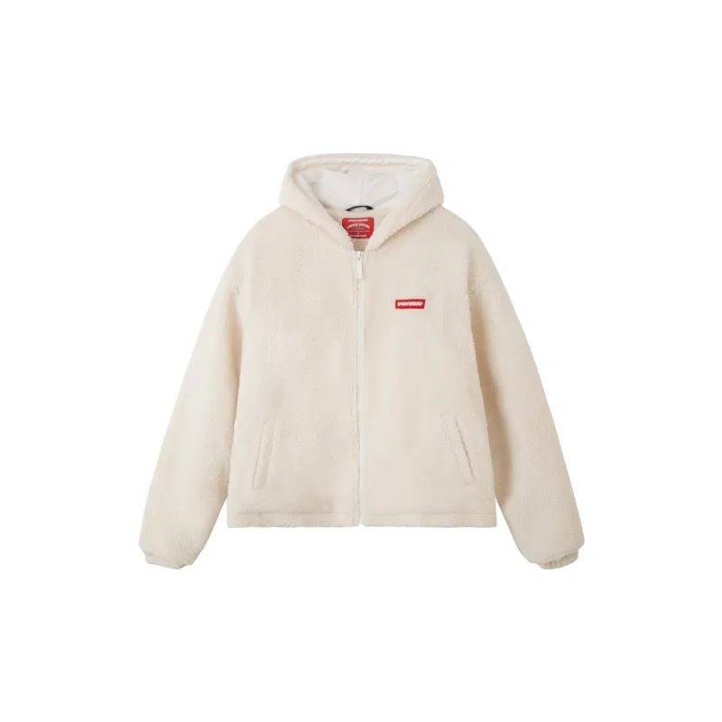 SPRAYGROUND Cartoon Hooded Loose Fit Puffer Jacket Unisex Milk White-1