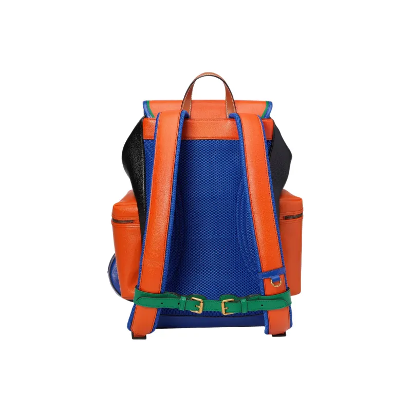 GUCCI Leather Backpack Men's Orange/Black-1