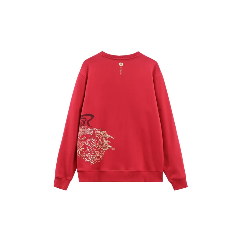 ONIARAI Crew Neck Regular Sweatshirt Spring And Autumn Men's Red-1