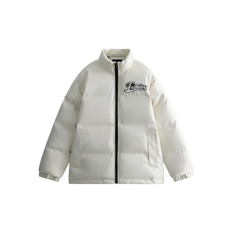 FANBIOU Letter Stand Collar Loose Fit Thickened Puffer Jacket Unisex-7