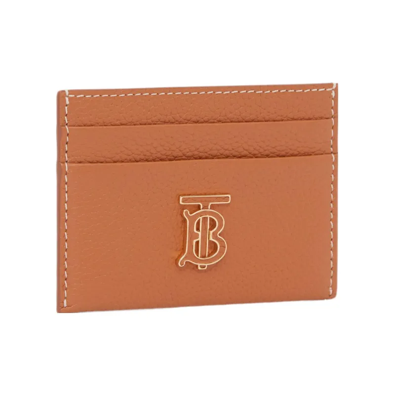 Burberry Calfskin Card Holder Women's Warm Red Brown-1