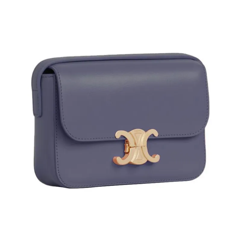 CELINE Triomphe Shiny Calfskin Shoulder Bag Crossbody Bag Extra Mini Women's Lavender-1