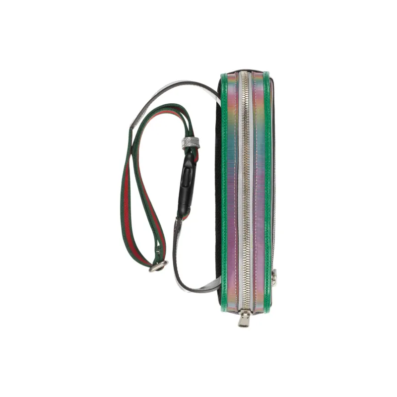GUCCI Leather Shoulder Bag Crossbody Bag Sling Bag Fanny Pack Unisex Multicolor-4