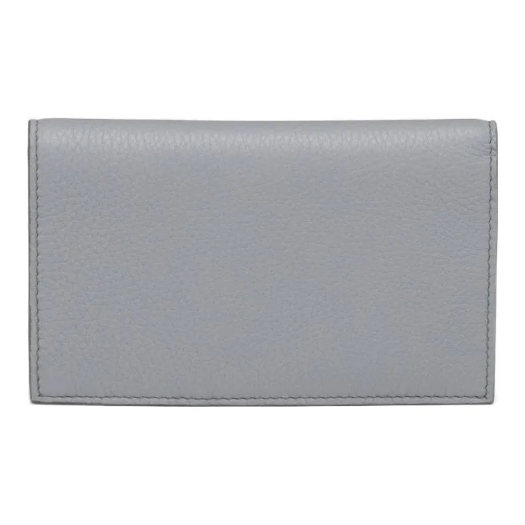 PRADA Leather Wallet Small Size Women's Cornflower Blue Gray-2