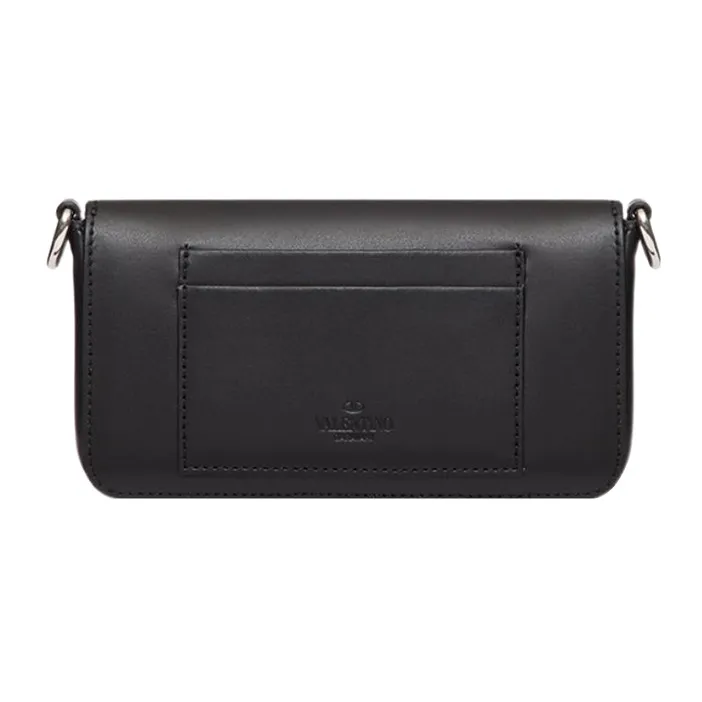 Valentino VLTN Calfskin Cell Phone Pouch Men's Black-3