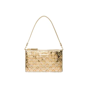 PRADA Leather Shoulder Bag Handbag Shoulder Bag Women's Gold