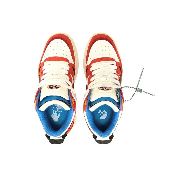 OFF WHITE New Mid Top Sponge Stylish Skateboarding Shoes Men's Red White-2