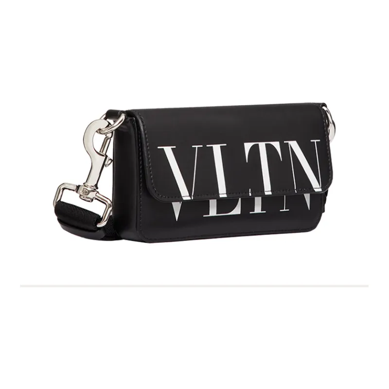 Valentino VLTN Calfskin Cell Phone Pouch Men's Black-1