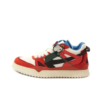 OFF WHITE New Mid Top Sponge Stylish Skateboarding Shoes Men's Red White