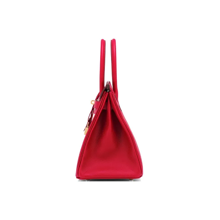 HERMES Birkin Epsom Leather Birkin Bag Handbags Women's Q5 Rouge Casaque National Flag Red-3