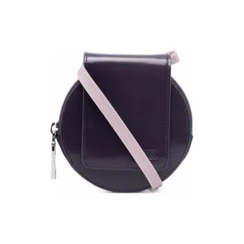 DIESEL Cow Leather Shoulder Bag Crossbody Bag Wallet Women's Purple