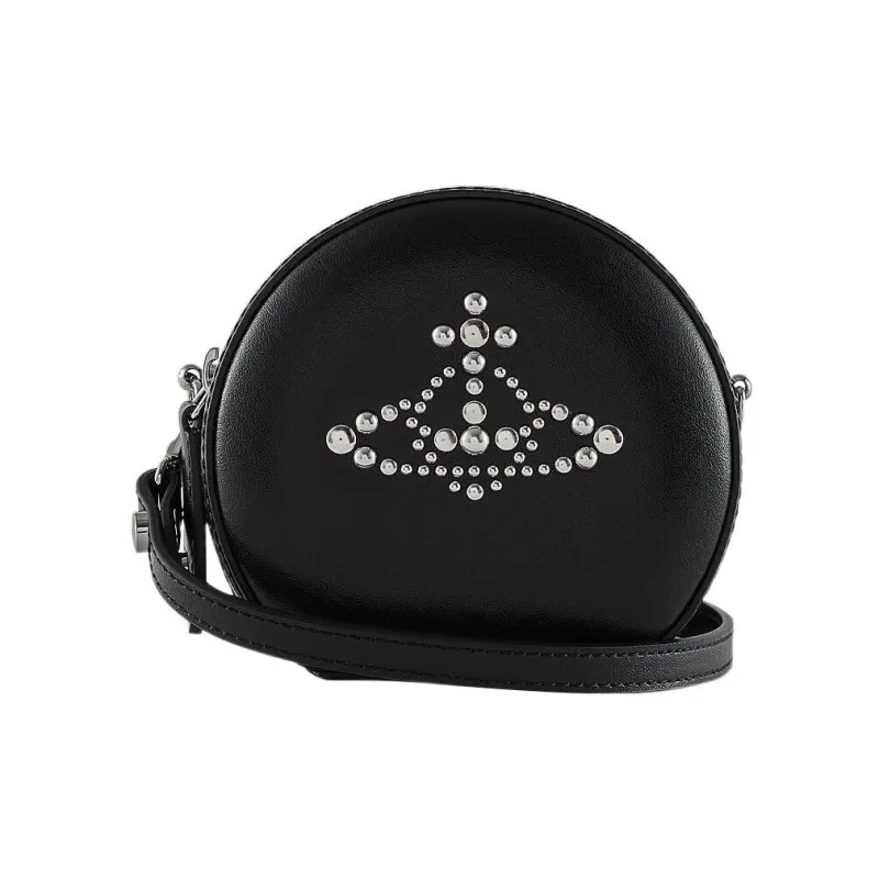 Vivienne Westwood Cow Leather Handheld Shoulder Bag, Crossbody Bag Mini Women's Black-0