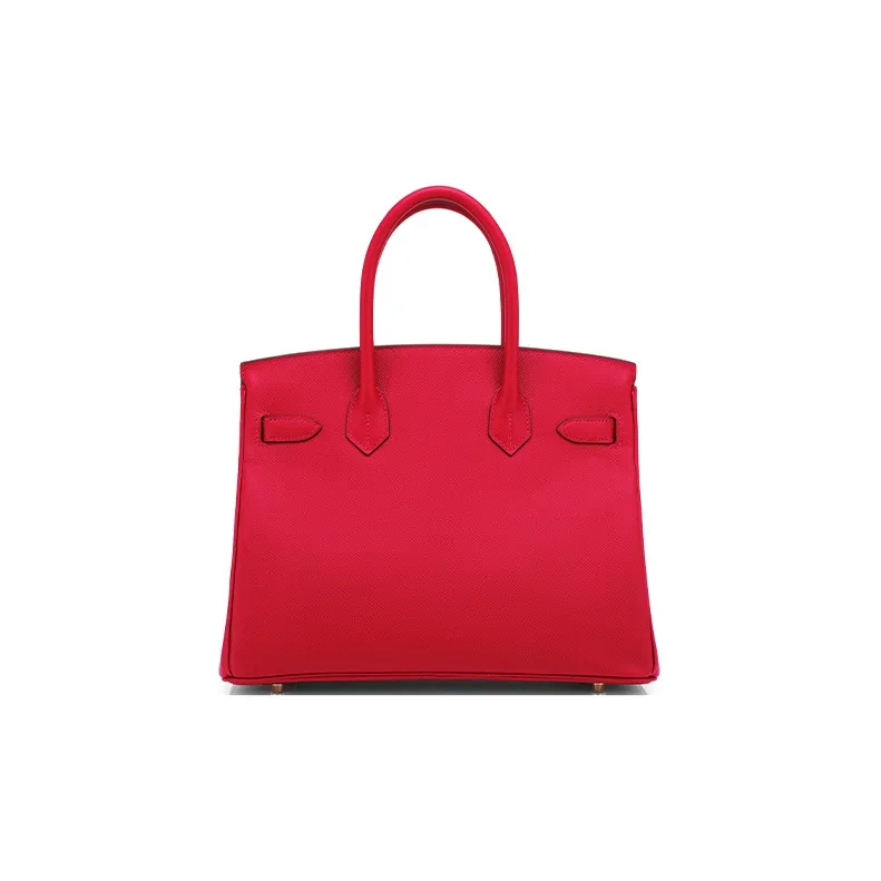 HERMES Birkin Epsom Leather Birkin Bag Handbags Women's Q5 Rouge Casaque National Flag Red-4