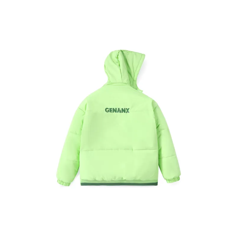 GENANX Letter Detachable Hood Loose Fit Puffer Jacket Unisex-8