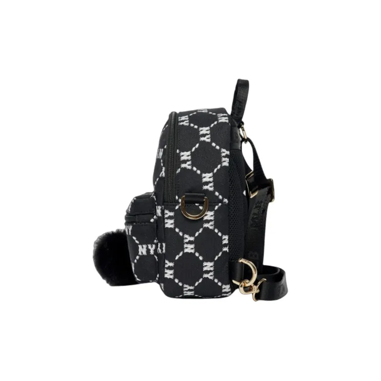 MLB Monogram Collection Polyester Backpack Mini Women's Black-2