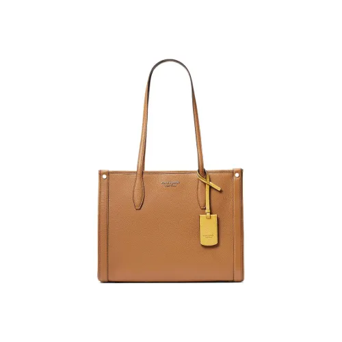Kate Spade Market Pebbled Leather Tote Bag Shopping Bag Shoulder Bag Handbag Medium Size Women's Brown