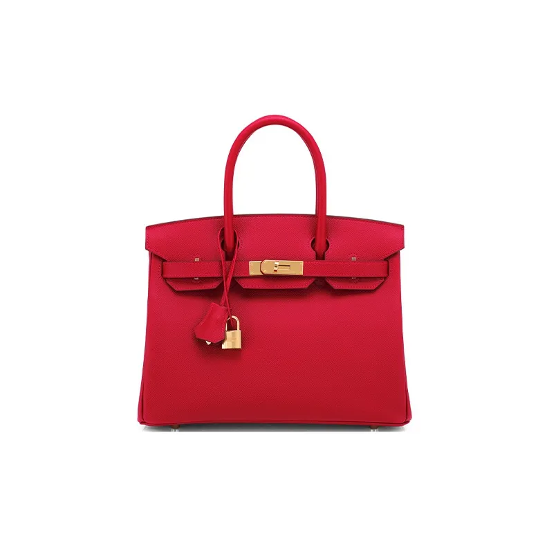 HERMES Birkin Epsom Leather Birkin Bag Handbags Women's Q5 Rouge Casaque National Flag Red-1