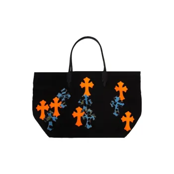 Chrome Hearts Cow Leather Tote Bag Shopping Bag Handbag Women's Black