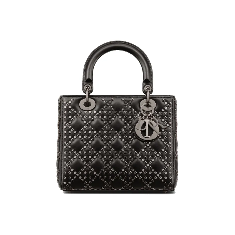 DIOR Lady Dior Lambskin Daisie Bag Shoulder Bag Crossbody Bag Handbag Medium Size Women's Black-0