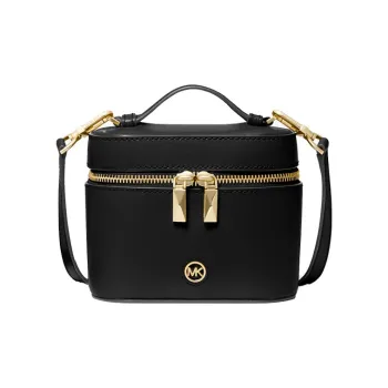 MICHAEL KORS Trunk Leather Bucket Bag, Crossbody Handbag Trumpets Women's Black