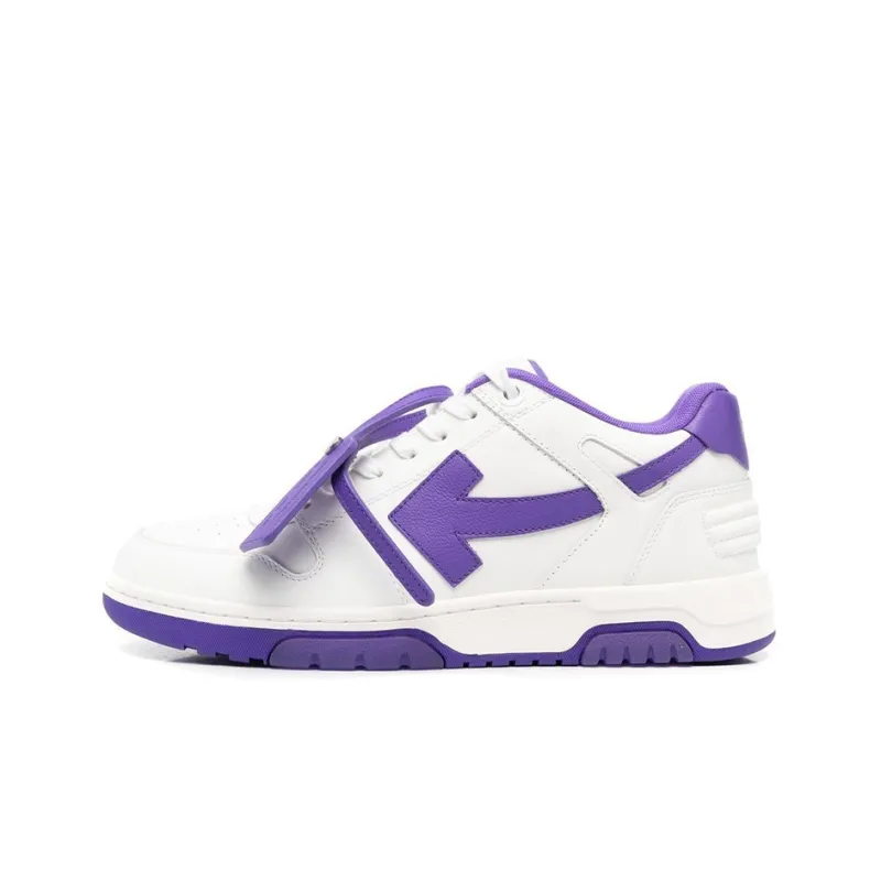 OFF WHITE Out Of Office 'OOO' Low Tops White Purple White-0
