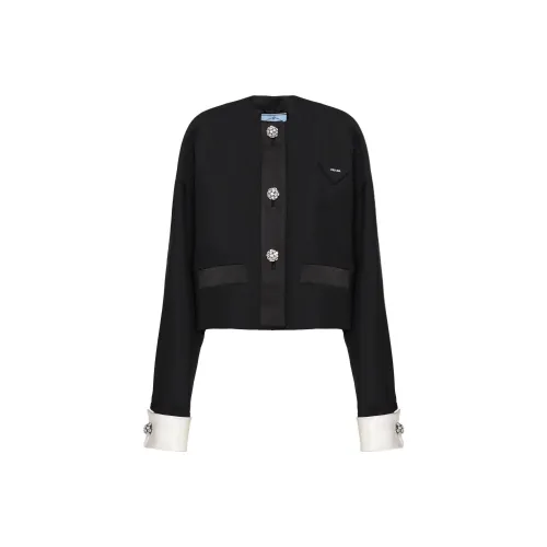 PRADA Holiday Cropped Coats Women's Black