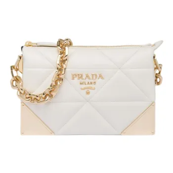 PRADA Nappa Leather Portable Crossbody Bag Shoulder Bag Women's White