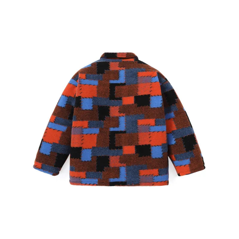 GENANX Checkerboard Lapel Loose Fit Puffer Jacket Unisex-2