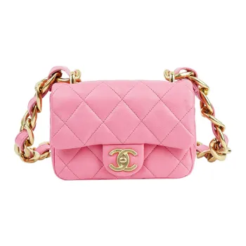 CHANEL 22SS Sheepskin Flap Bag, Shoulder Bag, Crossbody Bag Mini Women's Coral Pink
